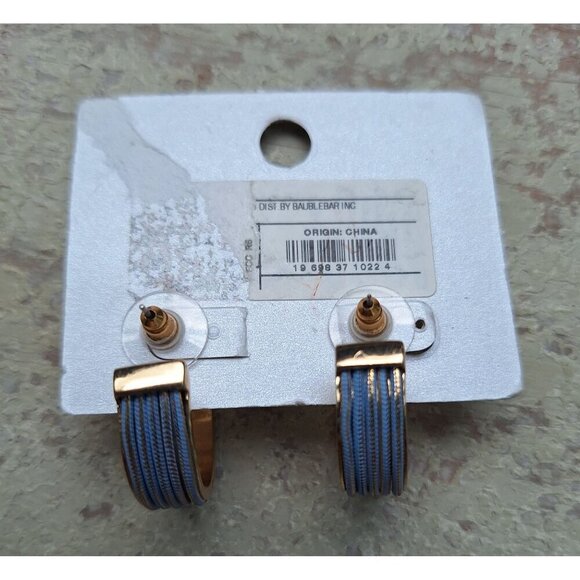 NEW Sugarfix By Baublebar Gold-Tone Hoop Earrings Nickel Free Purple & Gold - Picture 2 of 2